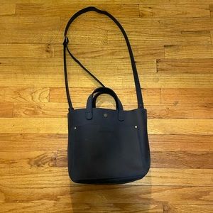 Portland Leather Goods Mini Crossbody Tote (Navy)